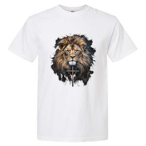 Christian Cross Lion Of Judah Religious Faith Jesus Pastor Gift Garment-Dyed Heavyweight T-Shirt