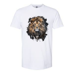 Christian Cross Lion Of Judah Religious Faith Jesus Pastor Gift Softstyle CVC T-Shirt