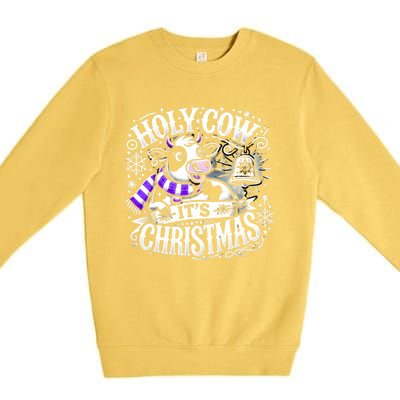 Christmas Cow Lover Cows Christmas Farmer Gift Premium Crewneck Sweatshirt