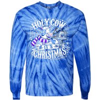 Christmas Cow Lover Cows Christmas Farmer Gift Tie-Dye Long Sleeve Shirt