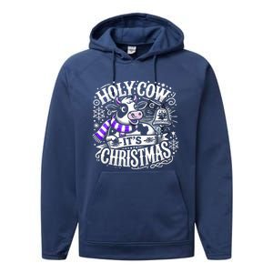 Christmas Cow Lover Cows Christmas Farmer Gift Performance Fleece Hoodie