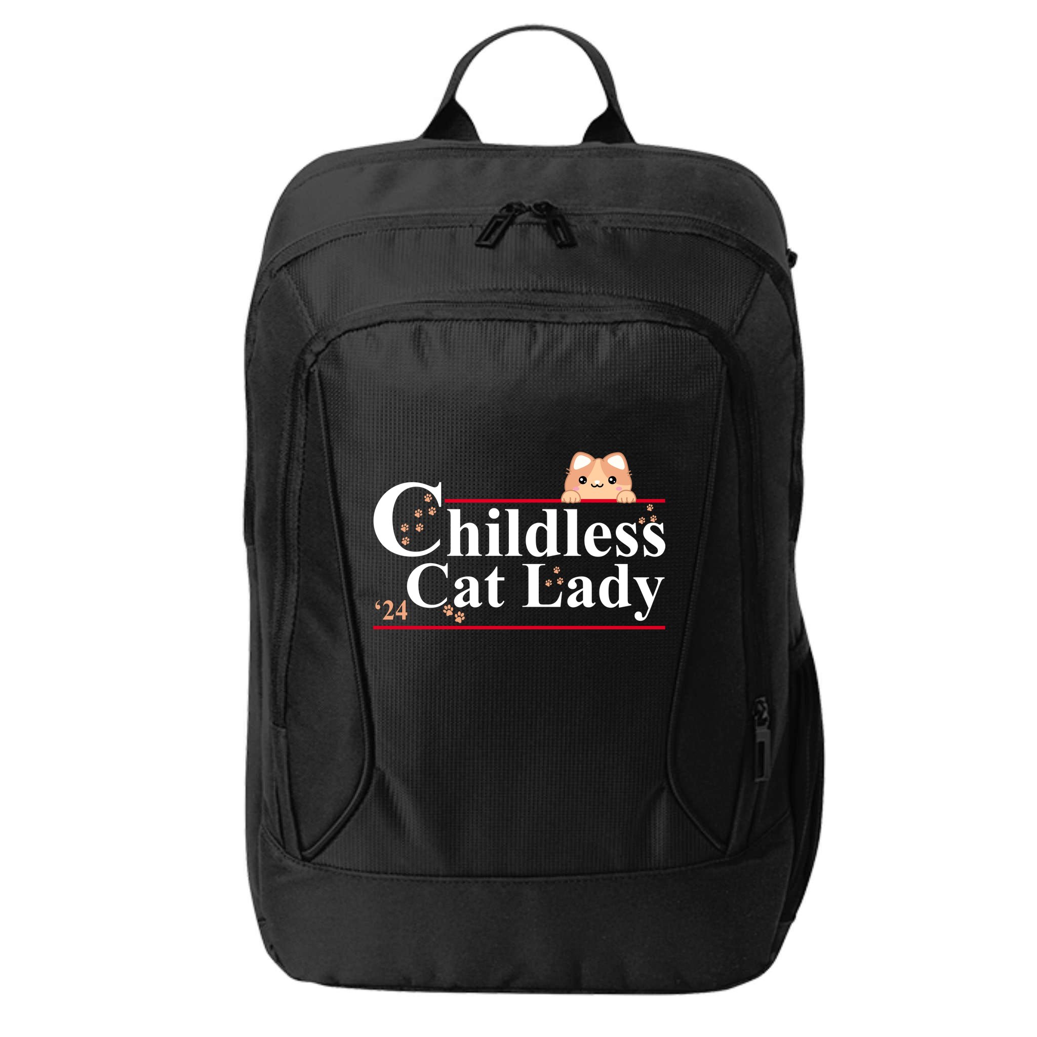 Childless Cat Lady 2024 Kamala Harris Election City Backpack