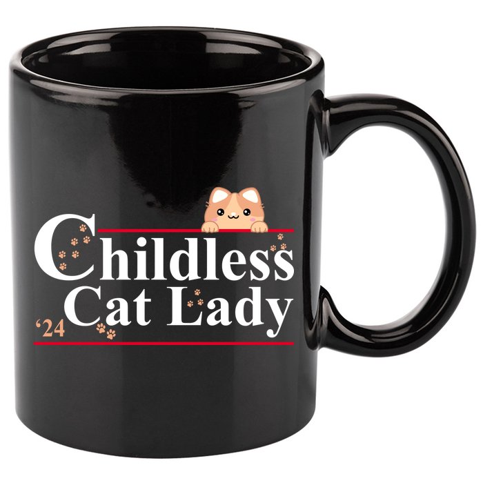 Childless Cat Lady 2024 Kamala Harris Election 11oz C Handle Ceramic Mug