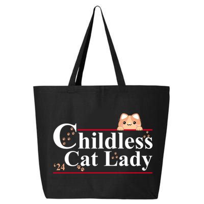 Childless Cat Lady 2024 Kamala Harris Election 25L Jumbo Tote