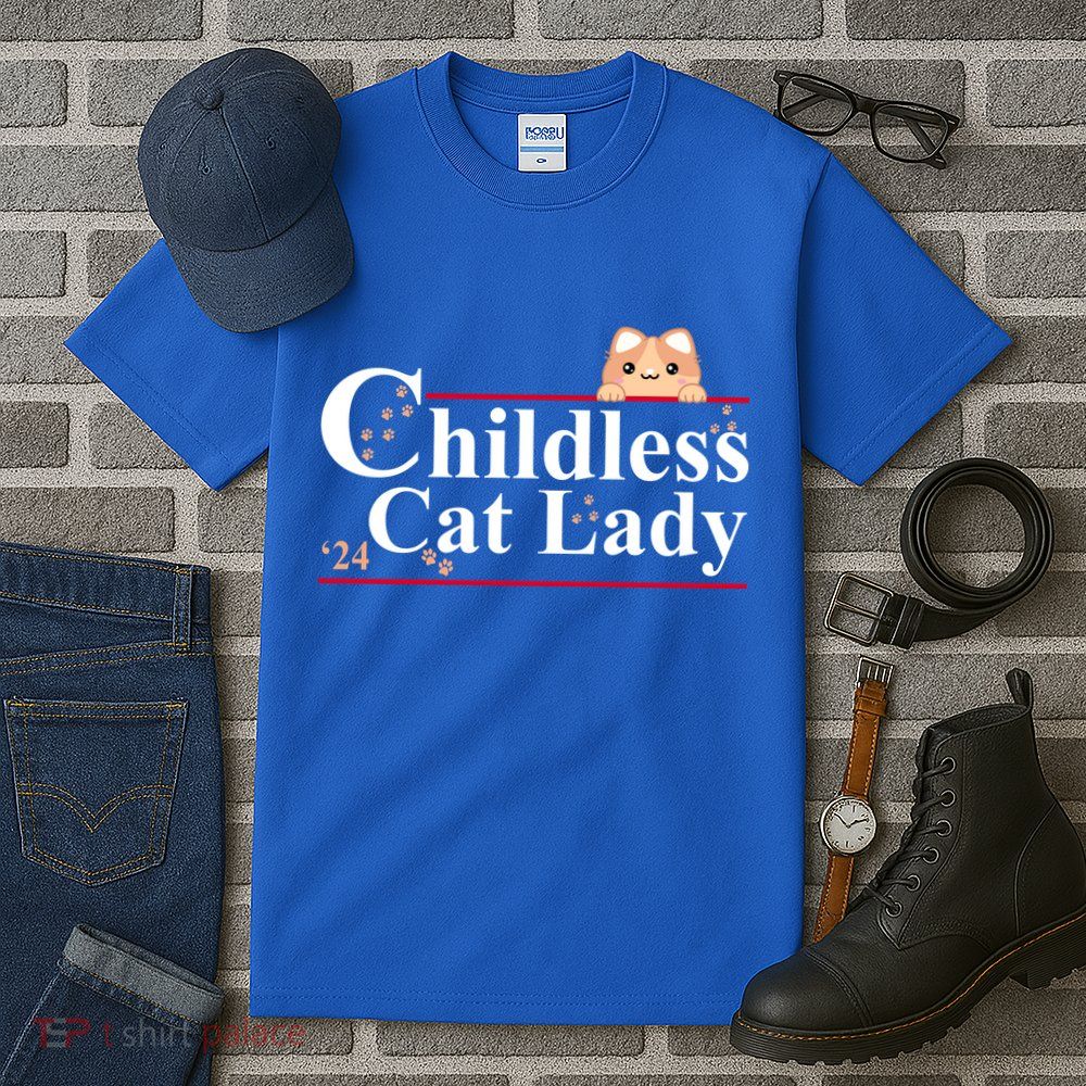 Childless Cat Lady 2024 Kamala Harris Election Tall T-Shirt