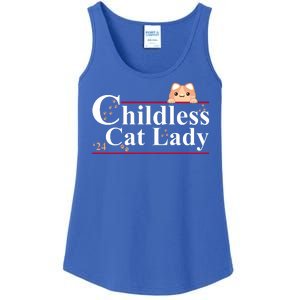 Childless Cat Lady 2024 Kamala Harris Election Ladies Essential Tank