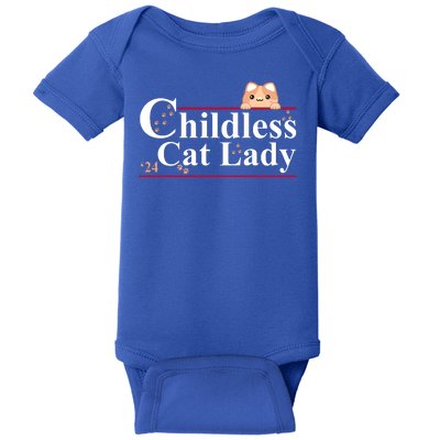 Childless Cat Lady 2024 Kamala Harris Election Baby Bodysuit