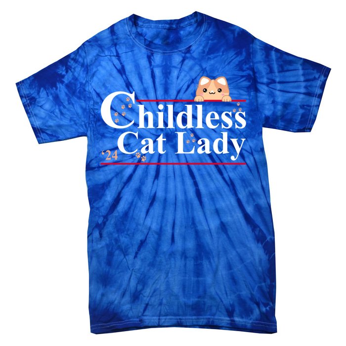 Childless Cat Lady 2024 Kamala Harris Election Tie-Dye T-Shirt