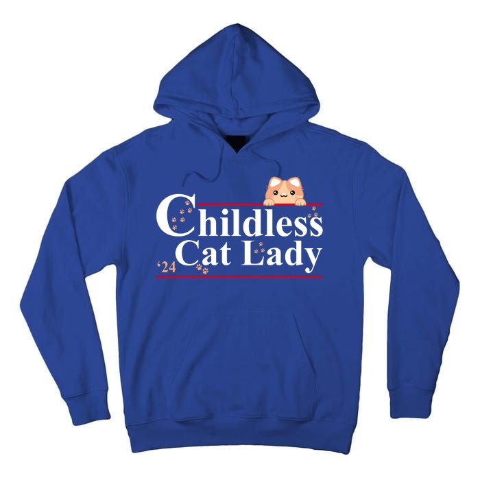 Childless Cat Lady 2024 Kamala Harris Election Tall Hoodie