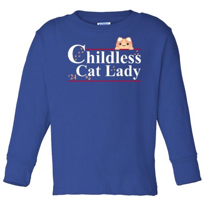 Childless Cat Lady 2024 Kamala Harris Election Toddler Long Sleeve Shirt