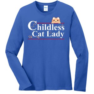 Childless Cat Lady 2024 Kamala Harris Election Ladies Long Sleeve Shirt