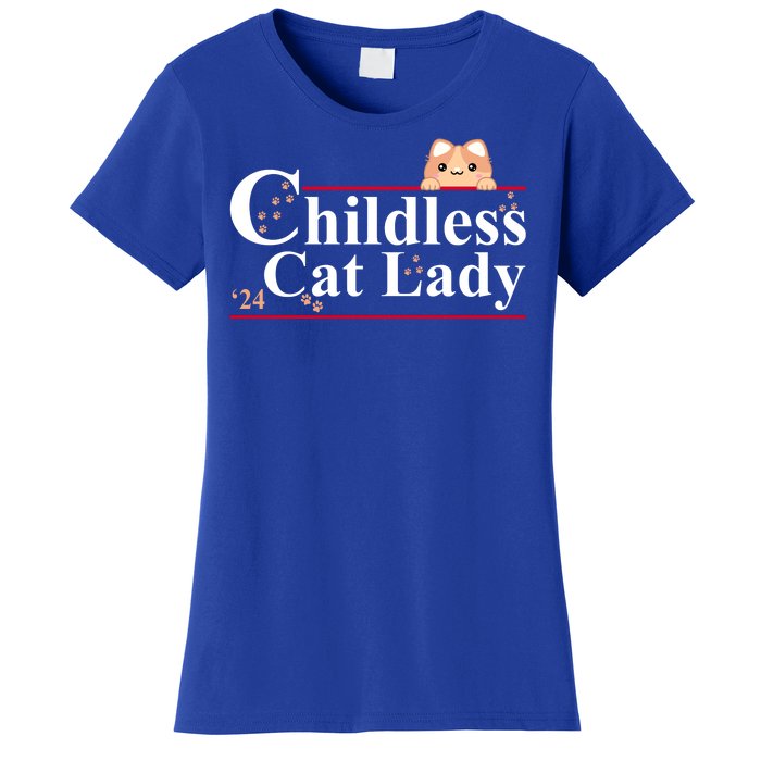 Childless Cat Lady 2024 Kamala Harris Election Women's T-Shirt