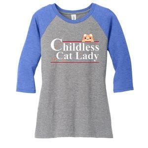 Childless Cat Lady 2024 Kamala Harris Election Women's Tri-Blend 3/4-Sleeve Raglan Shirt