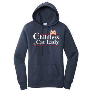 Childless Cat Lady 2024 Kamala Harris Election Women's Pullover Hoodie