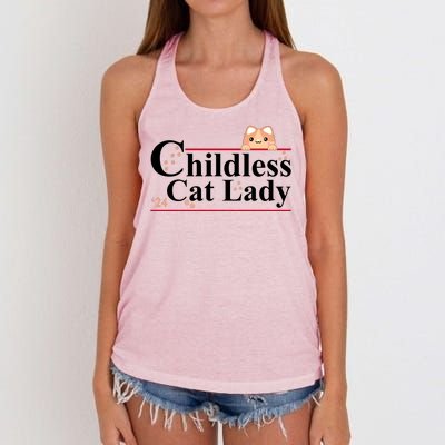 Childless Cat Lady 2024 Kamala Harris Election Women's Knotted Racerback Tank