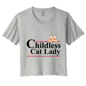 Childless Cat Lady 2024 Kamala Harris Election Women's Crop Top Tee