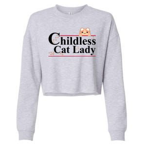 Childless Cat Lady 2024 Kamala Harris Election Cropped Pullover Crew