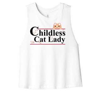 Childless Cat Lady 2024 Kamala Harris Election Women's Racerback Cropped Tank