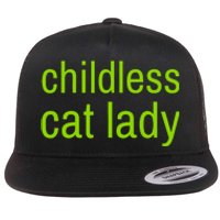 Childless Cat Lady Funny Vote 2024 Flat Bill Trucker Hat