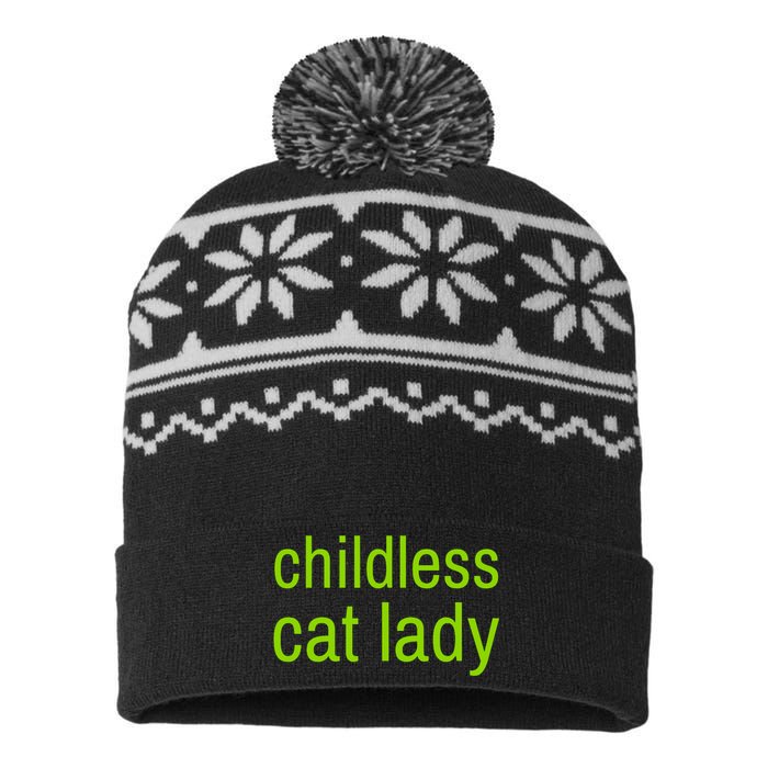 Childless Cat Lady Funny Vote 2024 USA-Made Snowflake Beanie