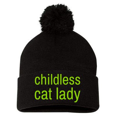 Childless Cat Lady Funny Vote 2024 Pom Pom 12in Knit Beanie