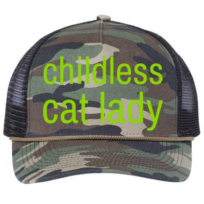 Childless Cat Lady Funny Vote 2024 Retro Rope Trucker Hat Cap