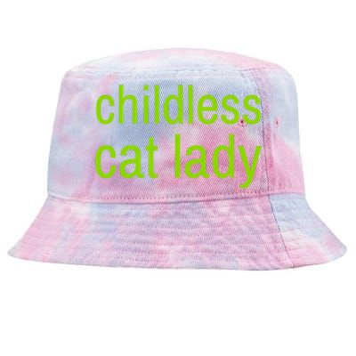 Childless Cat Lady Funny Vote 2024 Tie-Dyed Bucket Hat