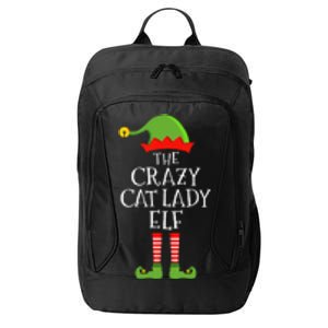 Crazy Cat Lady Elf Funny Christmas Matching Family Pajama City Backpack