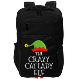 Crazy Cat Lady Elf Funny Christmas Matching Family Pajama Impact Tech Backpack