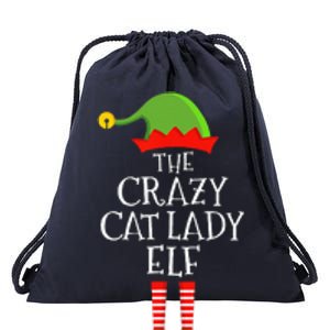 Crazy Cat Lady Elf Funny Christmas Matching Family Pajama Drawstring Bag