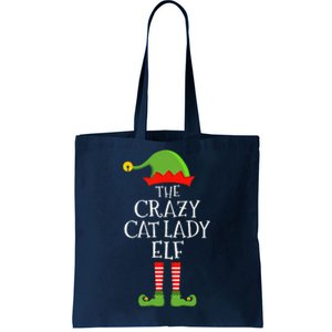 Crazy Cat Lady Elf Funny Christmas Matching Family Pajama Tote Bag