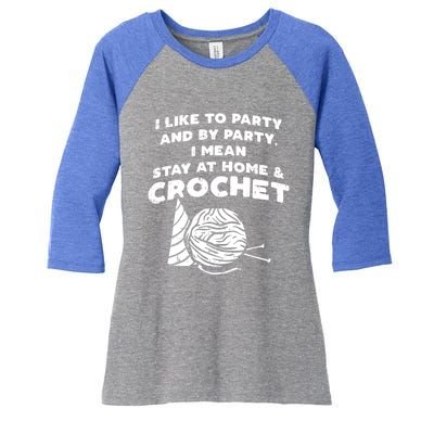 Crocheting Crochet Lover Crochet Yarn Crochet Gift Women's Tri-Blend 3/4-Sleeve Raglan Shirt