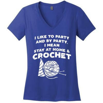 Crocheting Crochet Lover Crochet Yarn Crochet Gift Women's V-Neck T-Shirt