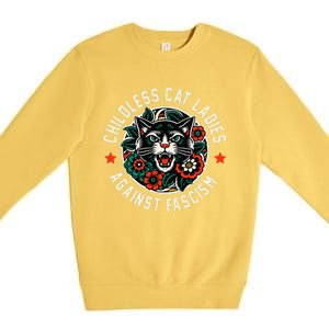 Childless Cat Ladies Against Fascism Premium Crewneck Sweatshirt