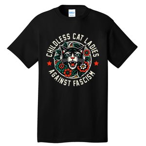 Childless Cat Ladies Against Fascism Tall T-Shirt