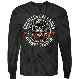 Childless Cat Ladies Against Fascism Tie-Dye Long Sleeve Shirt