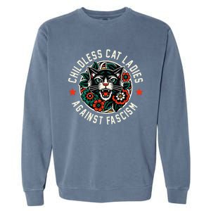 Childless Cat Ladies Against Fascism Garment-Dyed Sweatshirt