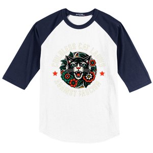 Childless Cat Ladies Against Fascism Baseball Sleeve Shirt