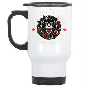 Childless Cat Ladies Against Fascism Stainless Steel Travel Mug