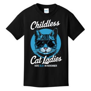 Childless Cat Ladies Vote Blue In November Democrats Liberal Kids T-Shirt