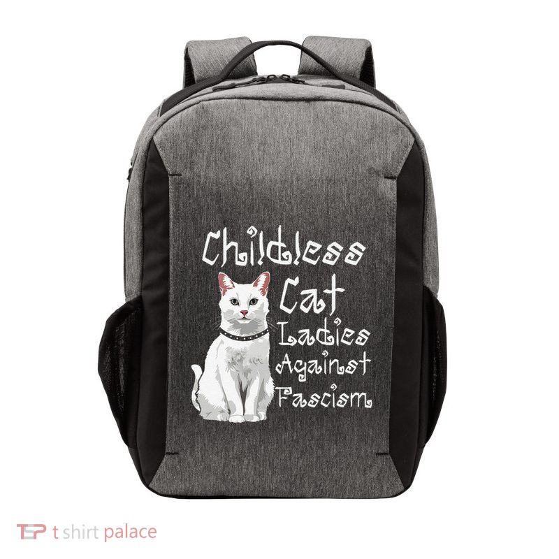 Childless Cat Ladies Against Fascism White Lady Cat Vector Backpack