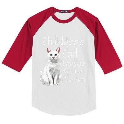 Childless Cat Ladies Against Fascism White Lady Cat Kids Colorblock Raglan Jersey