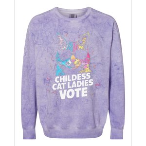 Childless Cat Ladies Vote Colorblast Crewneck Sweatshirt