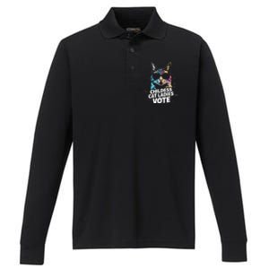 Childless Cat Ladies Vote Performance Long Sleeve Polo