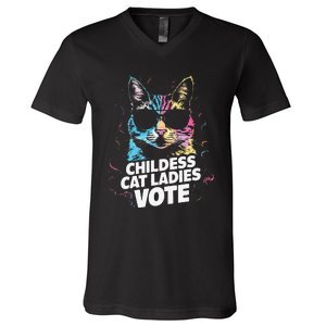 Childless Cat Ladies Vote V-Neck T-Shirt