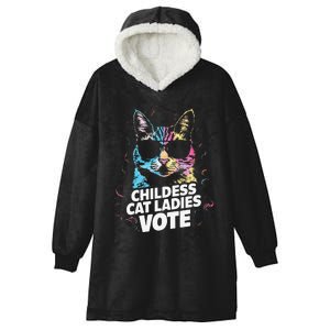 Childless Cat Ladies Vote Hooded Wearable Blanket