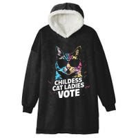 Childless Cat Ladies Vote Hooded Wearable Blanket