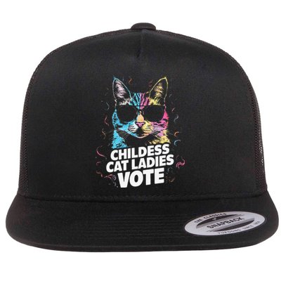 Childless Cat Ladies Vote Flat Bill Trucker Hat