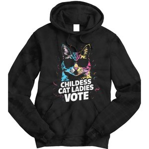 Childless Cat Ladies Vote Tie Dye Hoodie