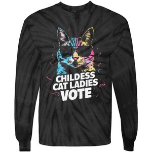 Childless Cat Ladies Vote Tie-Dye Long Sleeve Shirt